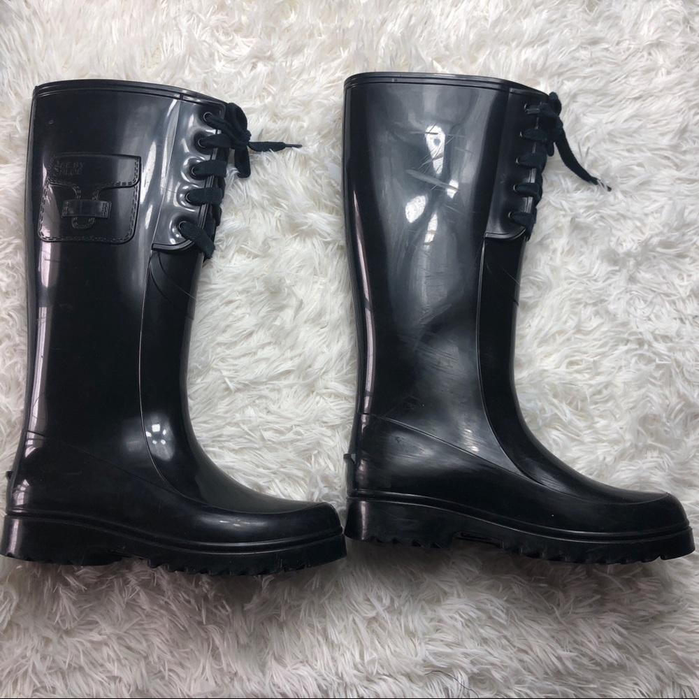 See By Chole || Black Rubber Rain boots